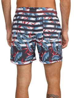 Short Dudalina Masculino D'Água Striped Floral Azul Marinho