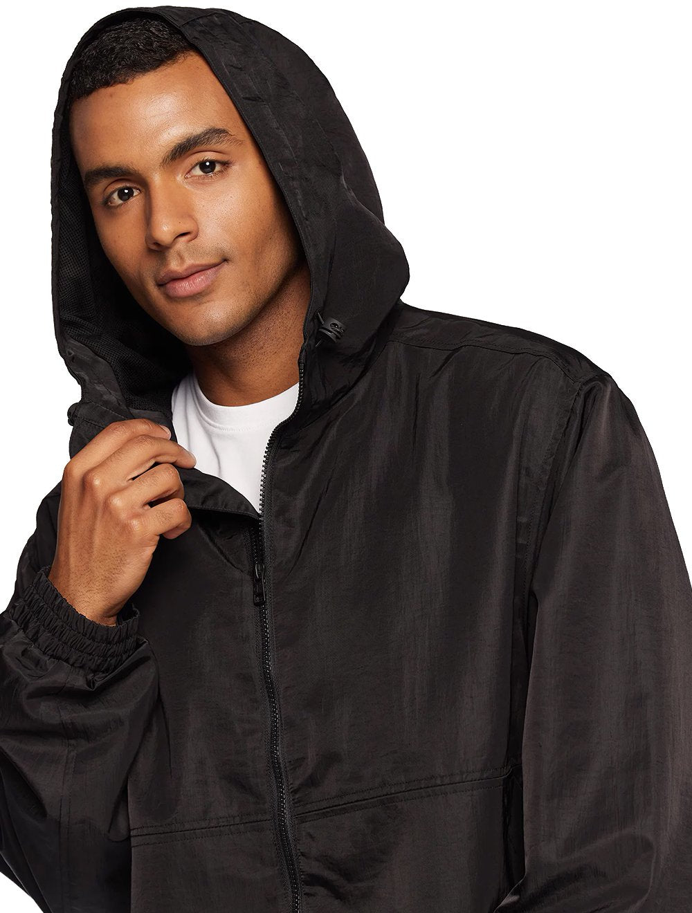 Jaqueta Calvin Klein Jeans Masculina Hoodie Colorblock Lateral Logo Preta