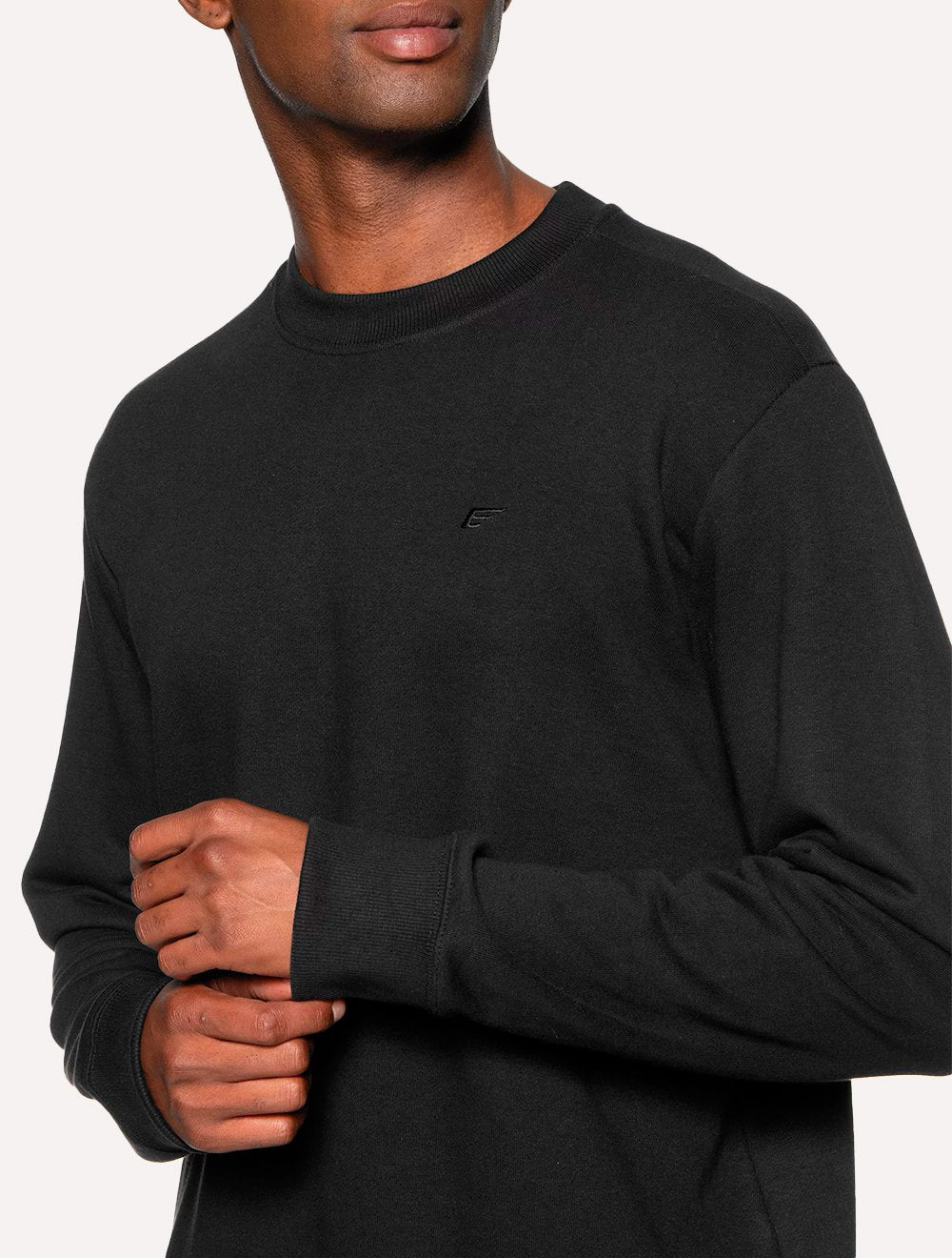 Moletom Ellus Masculino Crewneck Regular Basic Easa Preto