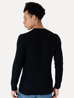 Suéter Tommy Jeans Masculino C-Neck Regular Structured Sweater Preto