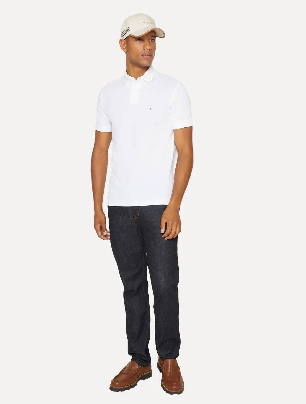Polo Tommy Hilfiger Masculina Regular Piquet 1985 Branca