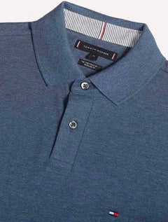 Polo Tommy Hilfiger Masculina Regular Piquet 1985 Azul Jeans Mescla