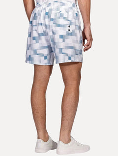 Short Aramis Masculino D'Água Elastico Pixel Azul Claro