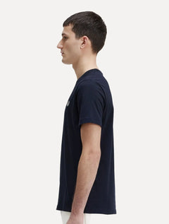 Camiseta Fred Perry Masculina Regular Crewneck Logo Azul Marinho