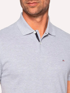 Polo Aramis Masculina Piquet Inner Detail Cinza Mescla