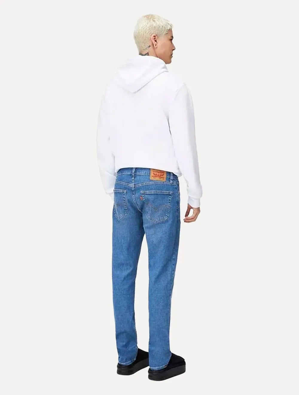 Moletom Levis Masculino Canguru Batwing Com Capuz Branco