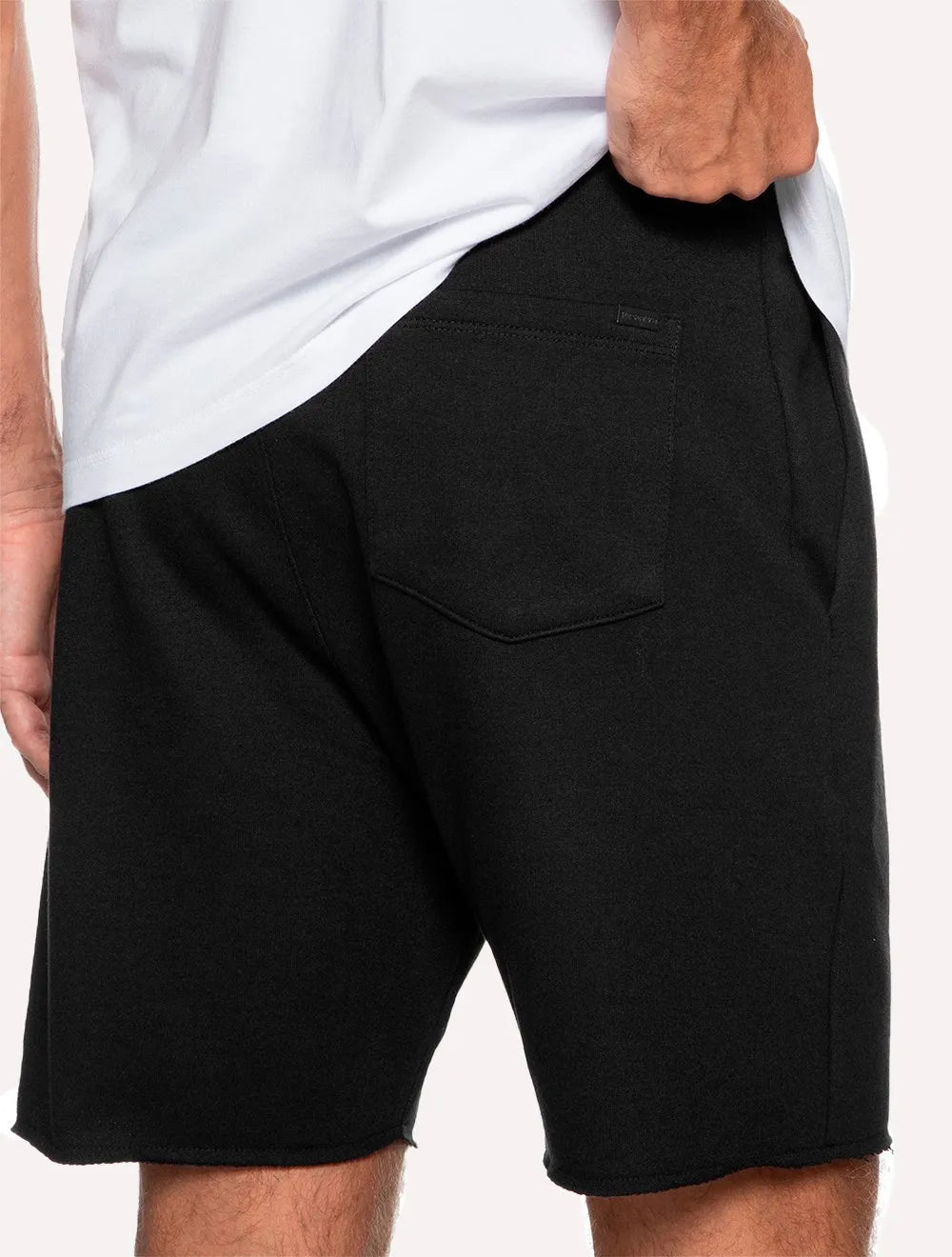 Bermuda Reserva Masculina Moletom Basica New Preta