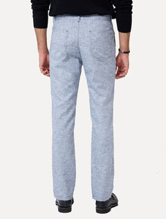 Calça Dudalina Masculina Chino Slim Maquinetada Azul Mescla