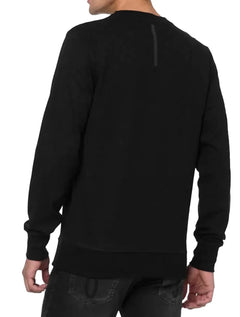Moletom Calvin Klein Jeans Crewneck Logo Faixa Gel Preto