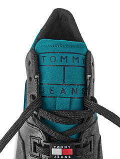 Tênis Tommy Jeans Masculino Couro Zion 4C3 Turquesa/Preto