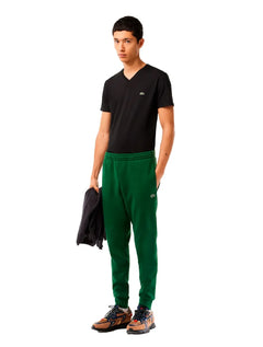 Camiseta Lacoste Masculina Jersey Pima Cotton Gola V Preta