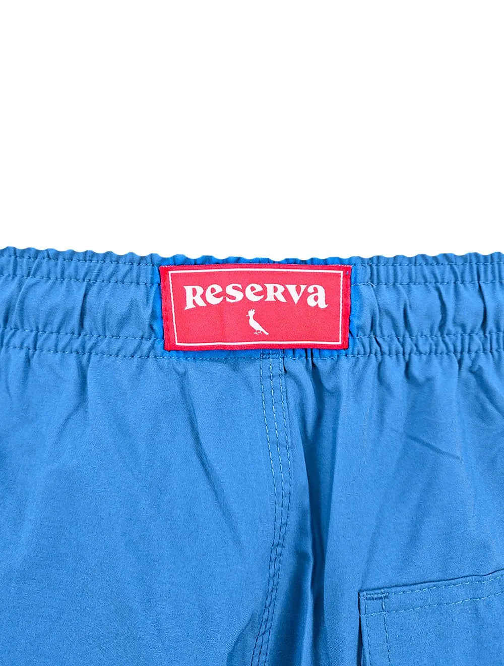 Short Reserva D'Água Beachwear Liso Silver Tag Lateral Azul Royal