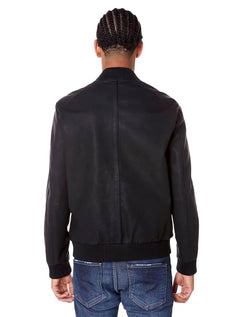 Jaqueta John John Masculina Couro Sintético Camurça Tom Preta