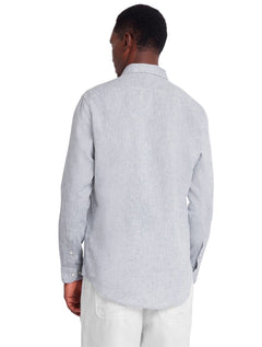 Camisa Aramis Masculina Slim Linho Algodão Ice Cinza Mescla
