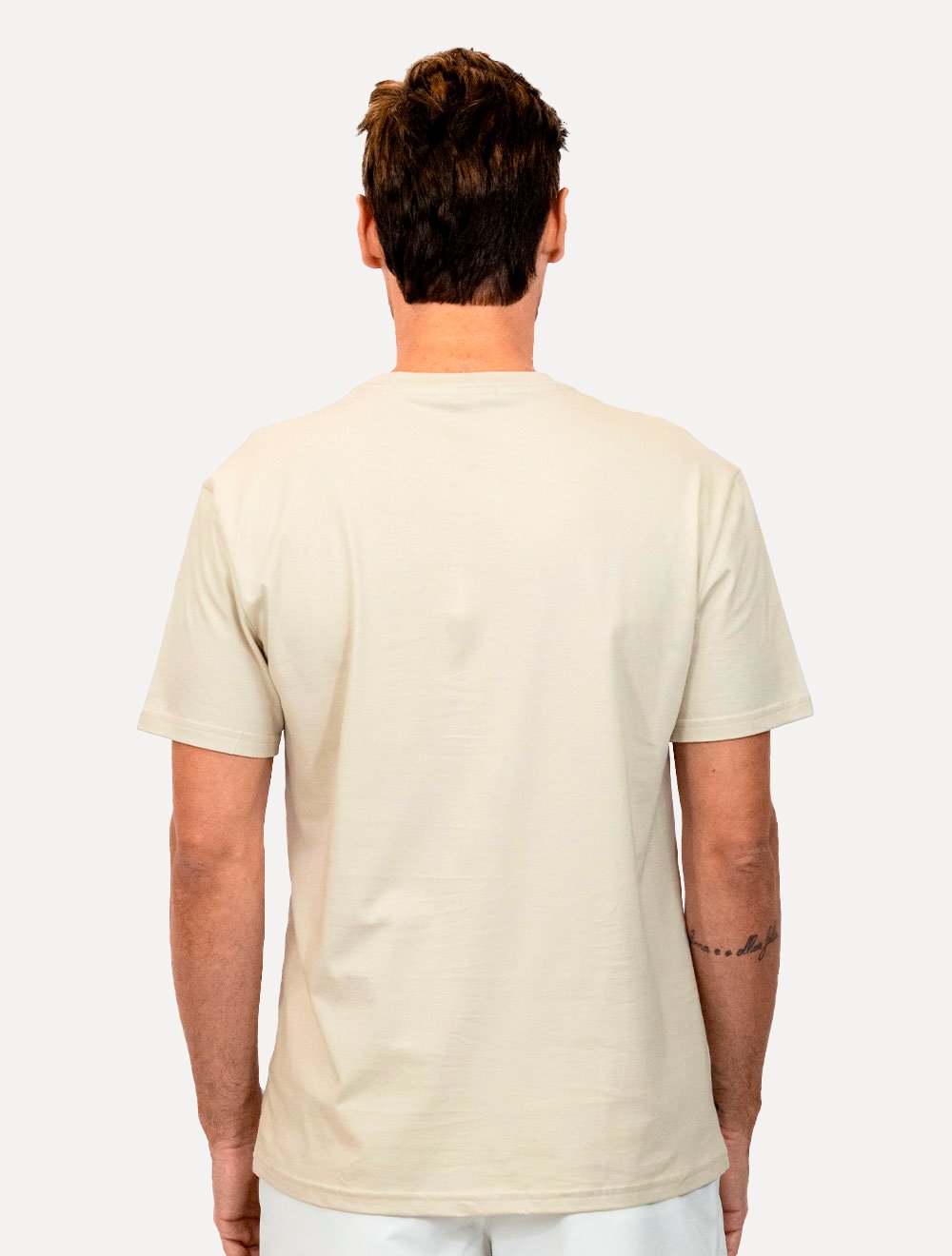 Camiseta Tommy Jeans Masculina Regular Essential Flag Text Areia