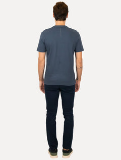 Camiseta Calvin Klein Swimwear Masculina V-Neck Slim Fit Logo Azul Marinho