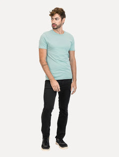 Camiseta Levis Masculina Slim Tab Lisa Aquifer Azul Ciano