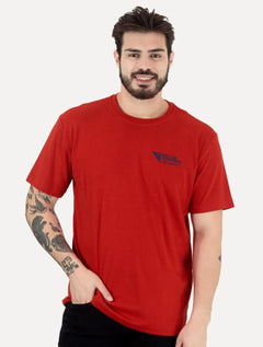 Camiseta Osklen Masculina Regular Big Shirt Carimbo Vermelho