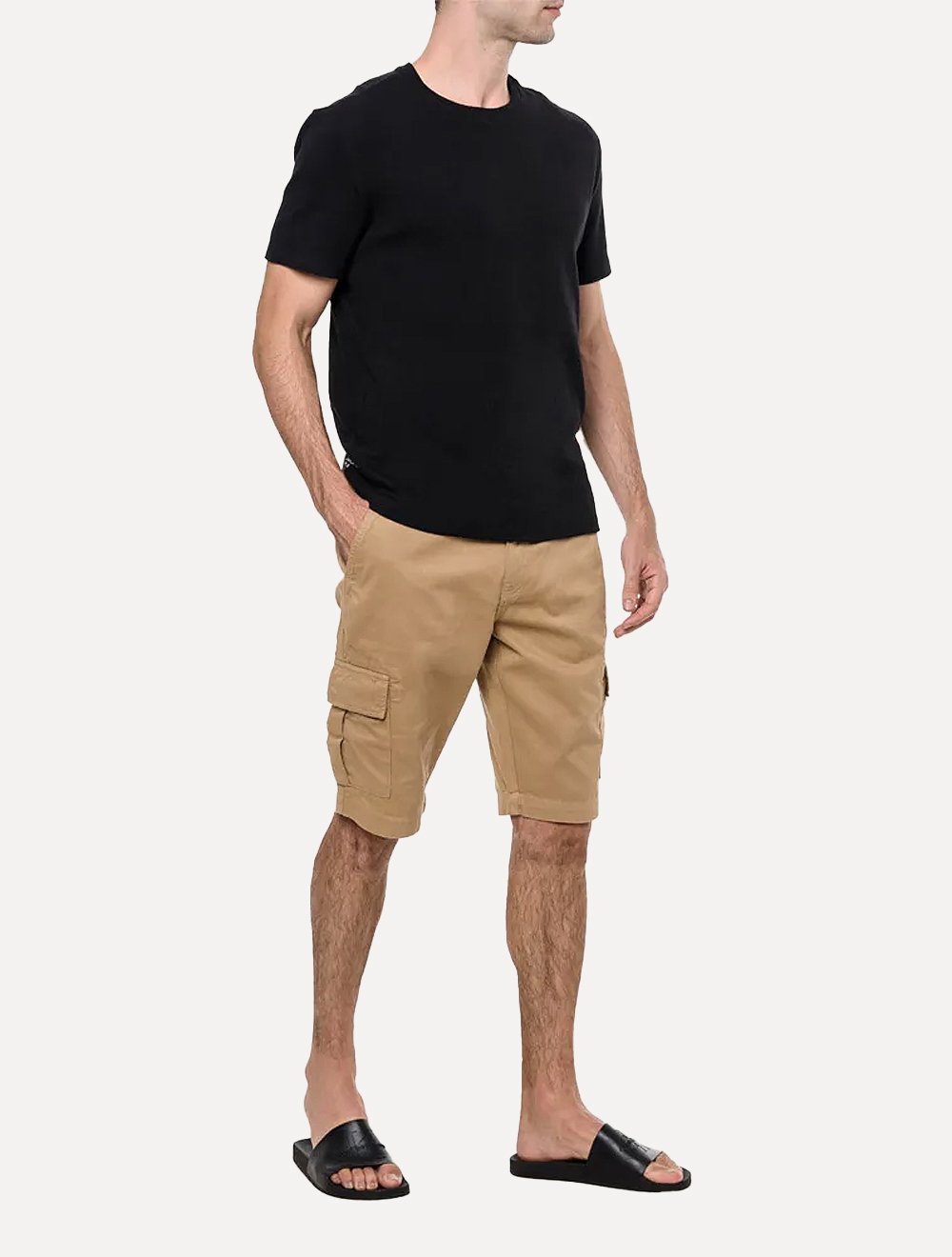 Bermuda Calvin Klein Jeans Masculina Color Cargo Marrom Claro