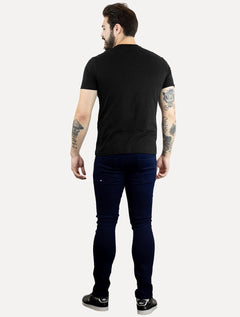 Camiseta Calvin Klein Masculina Slim Logo Flamê Preta