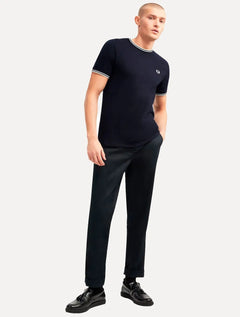 Camiseta Fred Perry Masculina Regular Twin Tipped Azul Marinho