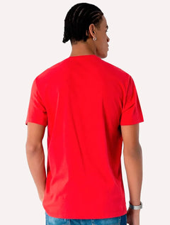 Camiseta Tommy Jeans Masculina Classic Jersey C-Neck Flag Vermelha