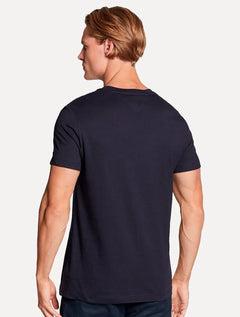 Camiseta Tommy Hilfiger Masculina Two Tone Chest Stripe Azul Marinho
