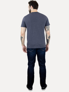 Camiseta Aramis Masculina Regular Piquet Bordado Marinho Mescla