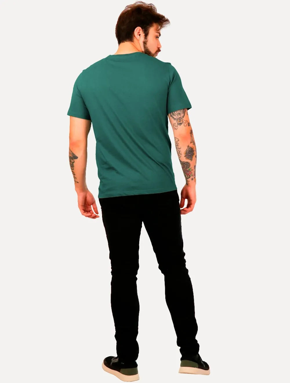 Camiseta Dudalina Masculina Essentials Modal Logo Verde Escuro