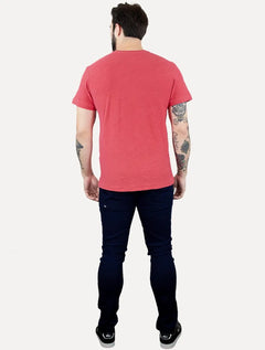 Camiseta Osklen Masculina Slim Rough Posto 7 Vermelha