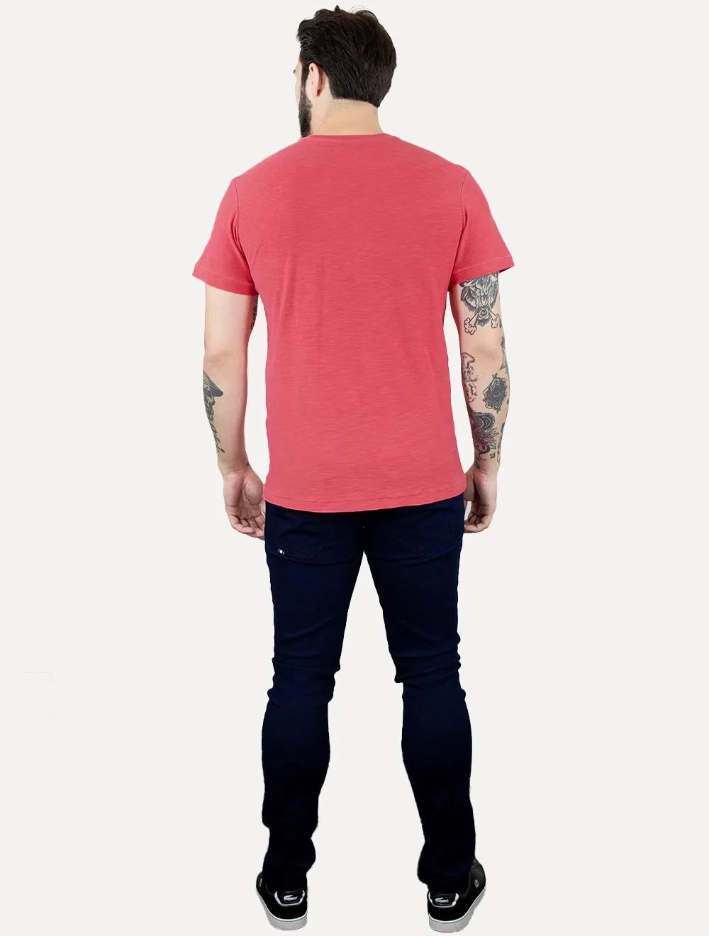 Camiseta Osklen Masculina Slim Rough Posto 7 Vermelha