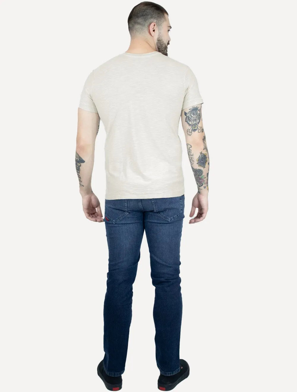 Camiseta Osklen Masculina Slim Rough Snow Icon Areia