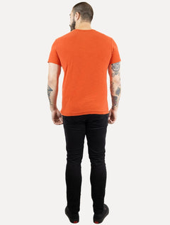 Camiseta Osklen Masculina Slim Rough Osksurf Handmade Laranja