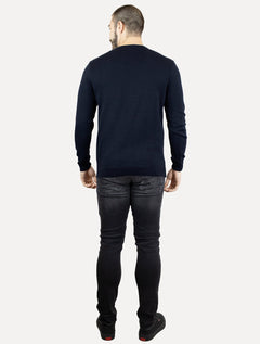 Suéter Calvin Klein Jeans Masculino Tricot Maxi CK Azul Marinho