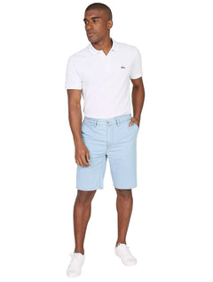 Bermuda Lacoste Masculina Sarja Chino Classic Azul Claro