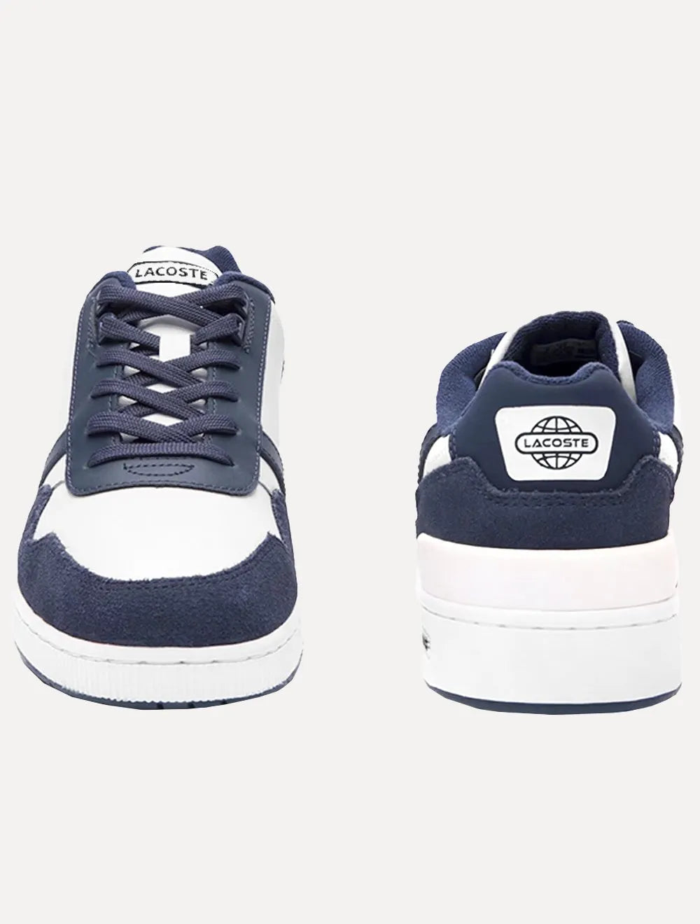 Tênis Lacoste Masculino Couro T-Clip Wht/Nvy Branco
