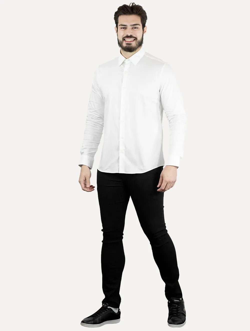 Camisa Calvin Klein Masculina Slim Essential Basic Logo Branca