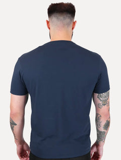 Camiseta Guess Masculina Signature Logo Triangle Azul Marinho