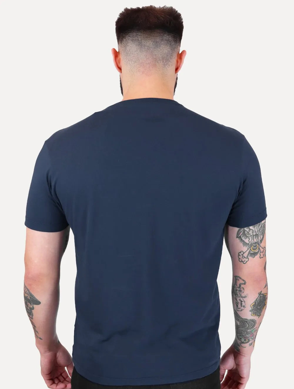 Camiseta Guess Masculina Signature Logo Triangle Azul Marinho