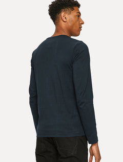 Camiseta Tommy Hilfiger Masculina Manga Longa Essential Sleeve Azul Marinho