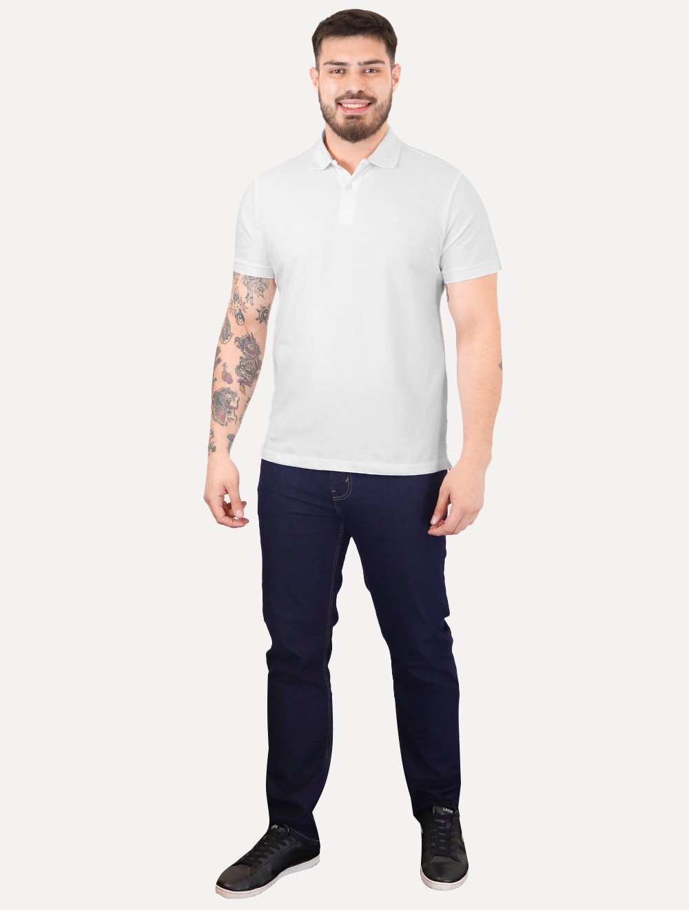 Polo Calvin Klein Masculina Piquet Regular Básica Mono Sem Friso Branca