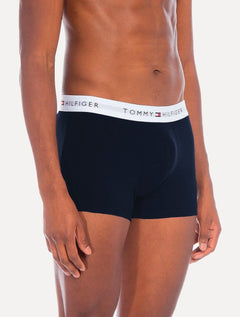 Cueca Tommy Hilfiger Cotton Stretch Trunk Azul Claro Marinho e Grafite Pack 3UN