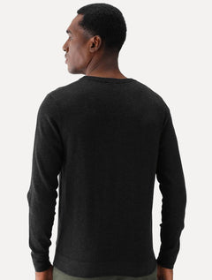 Blusa Aramis Masculina Tricot Gola Careca Preta