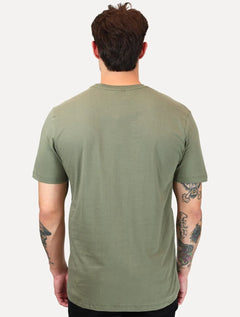 Camiseta Tommy Jeans Masculina Regular Jersey C-Neck Flag Verde Militar