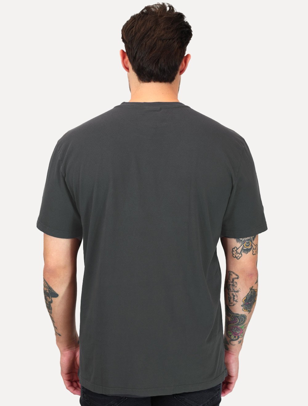 Camiseta Tommy Jeans Masculina Regular Jersey C-Neck Flag Chumbo