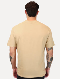 Camiseta Tommy Jeans Masculina Regular Flag Badge Tee Cáqui Médio