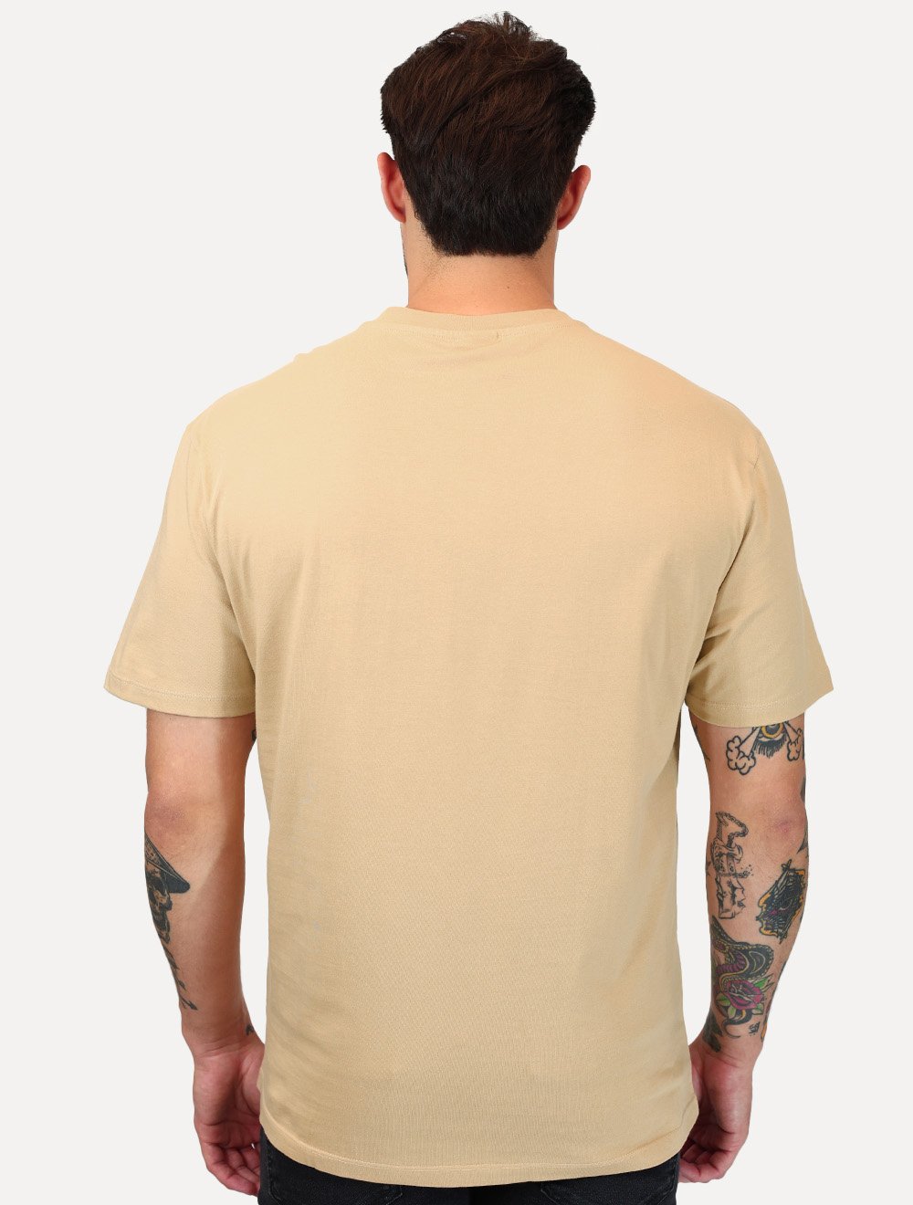 Camiseta Tommy Jeans Masculina Regular Flag Badge Tee Cáqui Médio