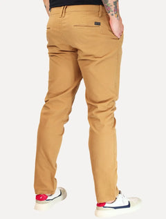 Calça Dudalina Masculina Sarja Slim Faca Color Caramelo