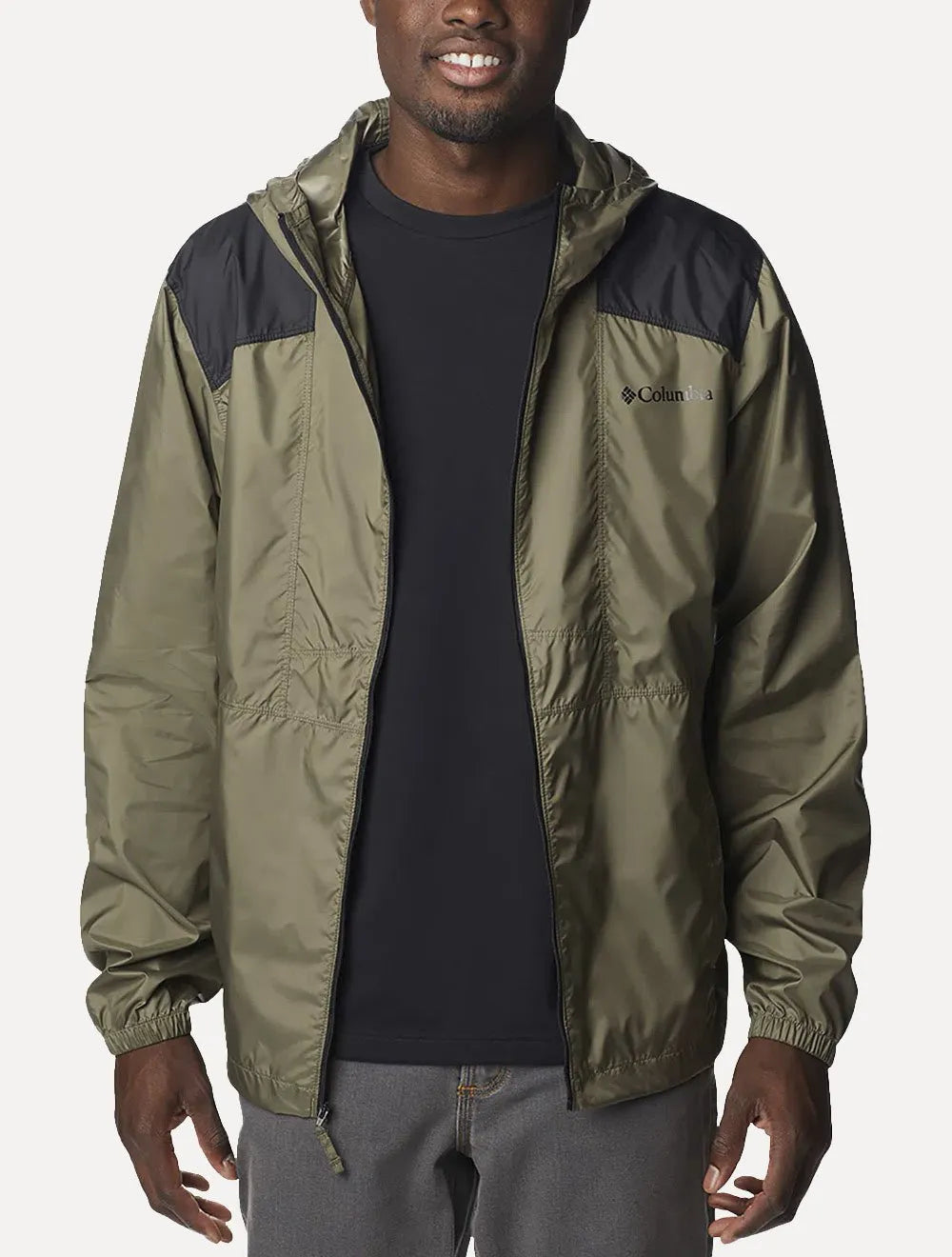 Jaqueta Columbia Masculina Corta Vento Flashback Windbreaker Verde Escuro