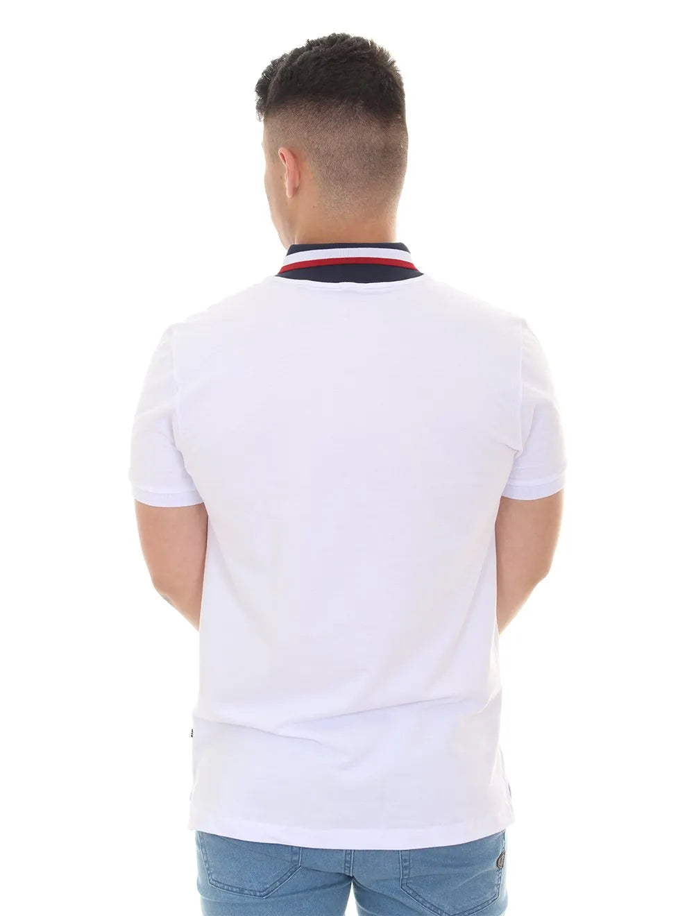 Polo Nautica Masculina Piquet Core Stamp Branca